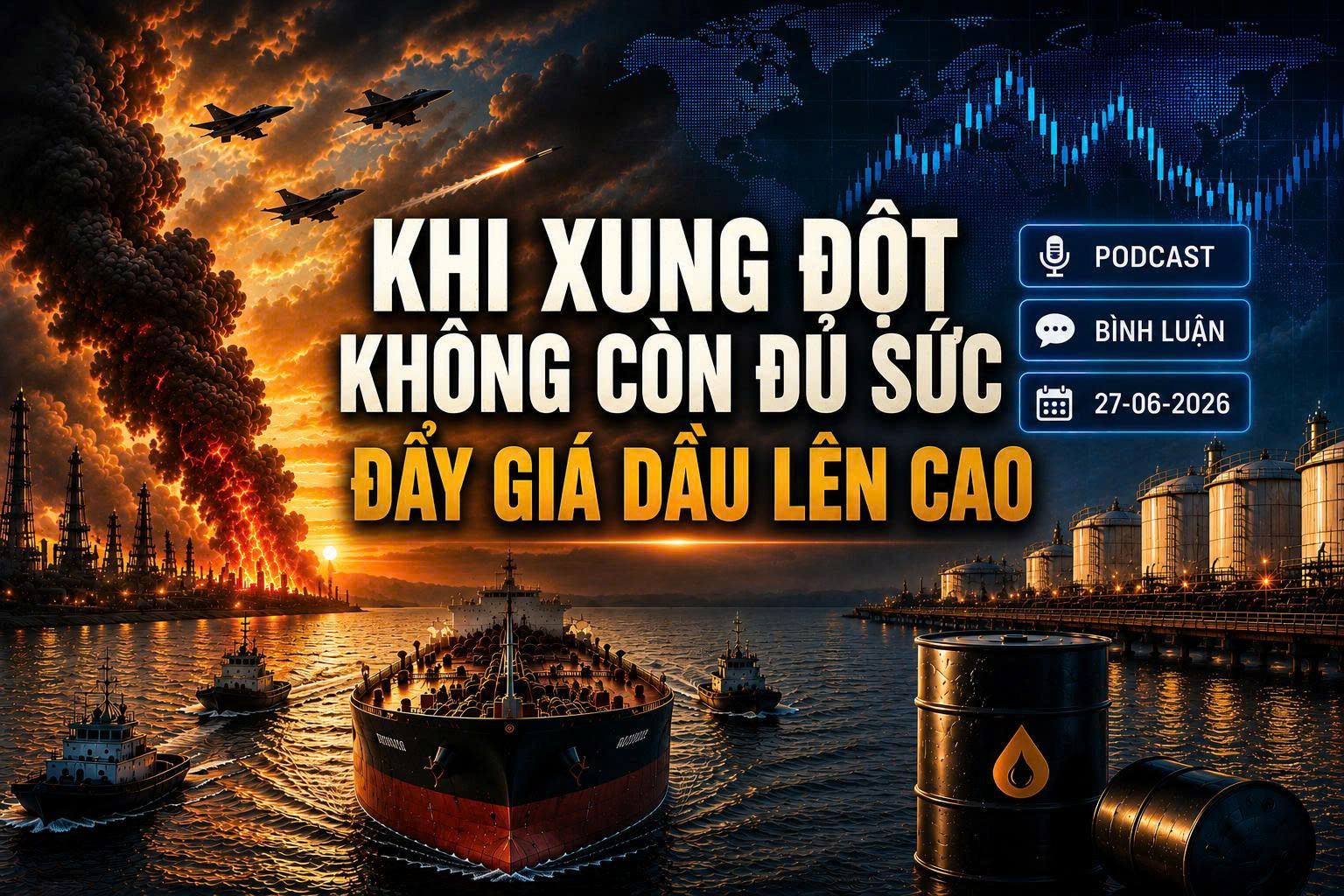 [Podcast cuối tuần] Khi xung đột không còn đủ sức đẩy giá dầu lên cao